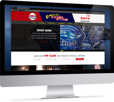 red hot fireworks website screenshot